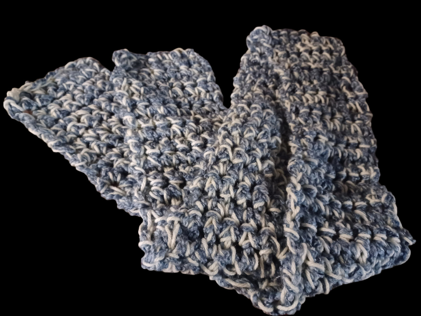 Handmade Crochet Blue & White Scarf