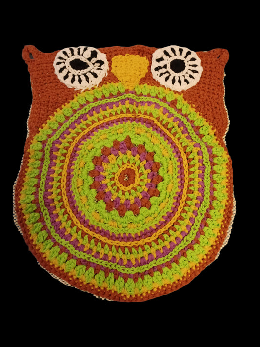 Handmade Crochet Owl Rug