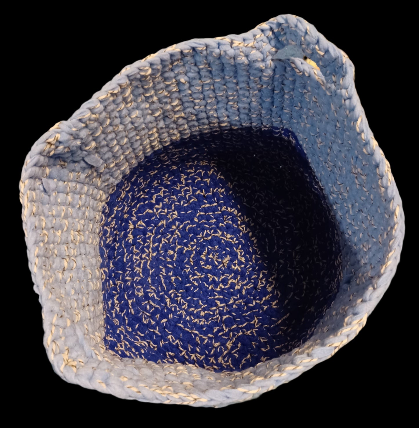 Crocheted Large Blue Storage Basket