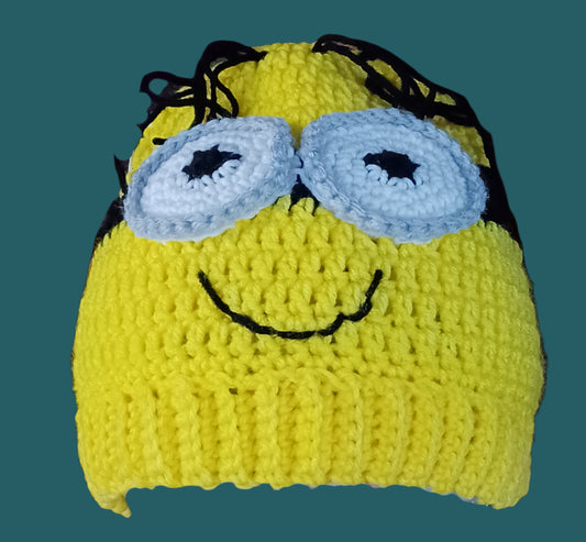 Child's Minion Face Crochet Hat