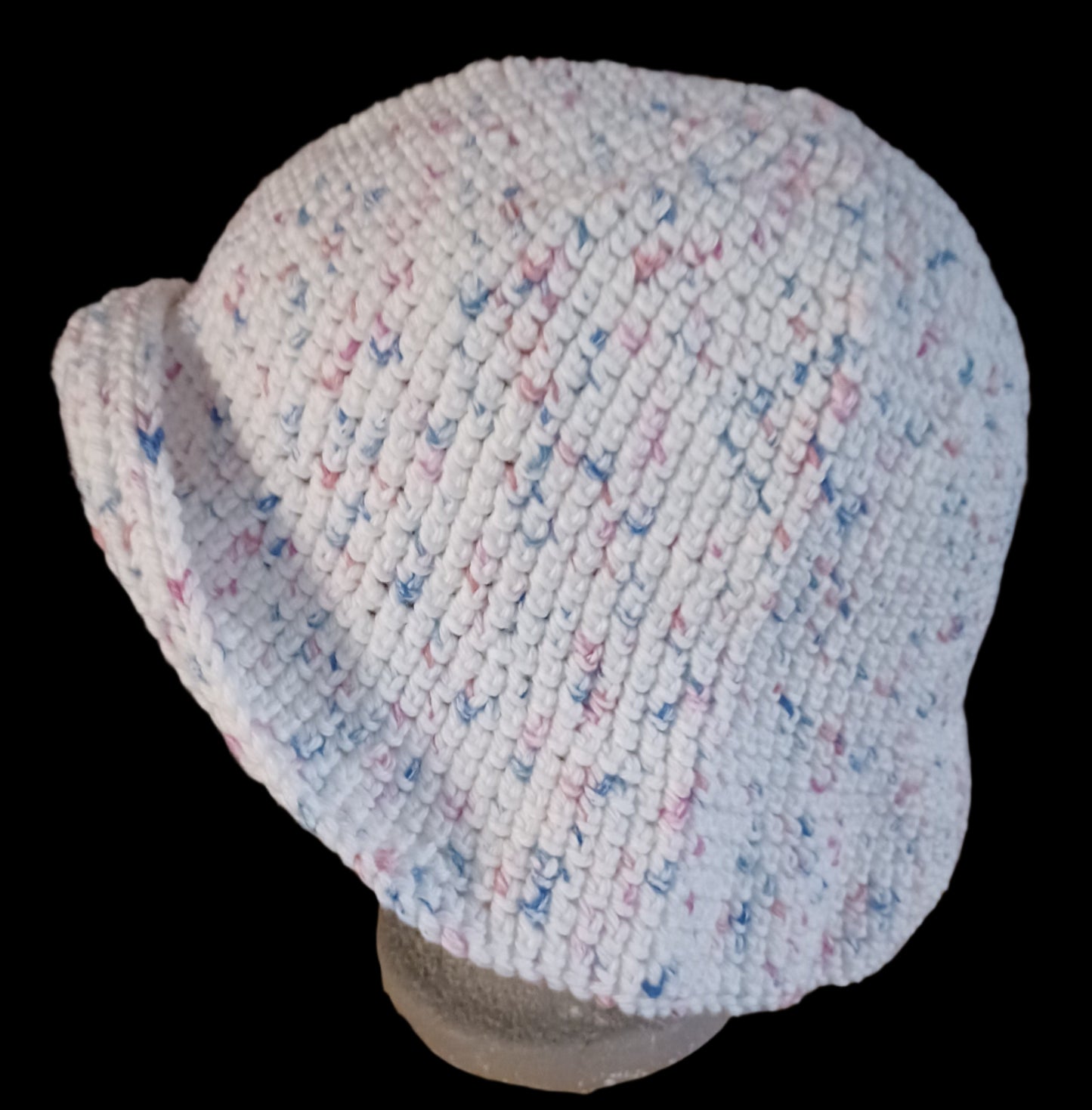 Cotton White Speckled Crochet Handmade Hat