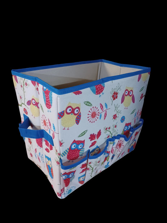 Foldable Craft Bin Owl Print