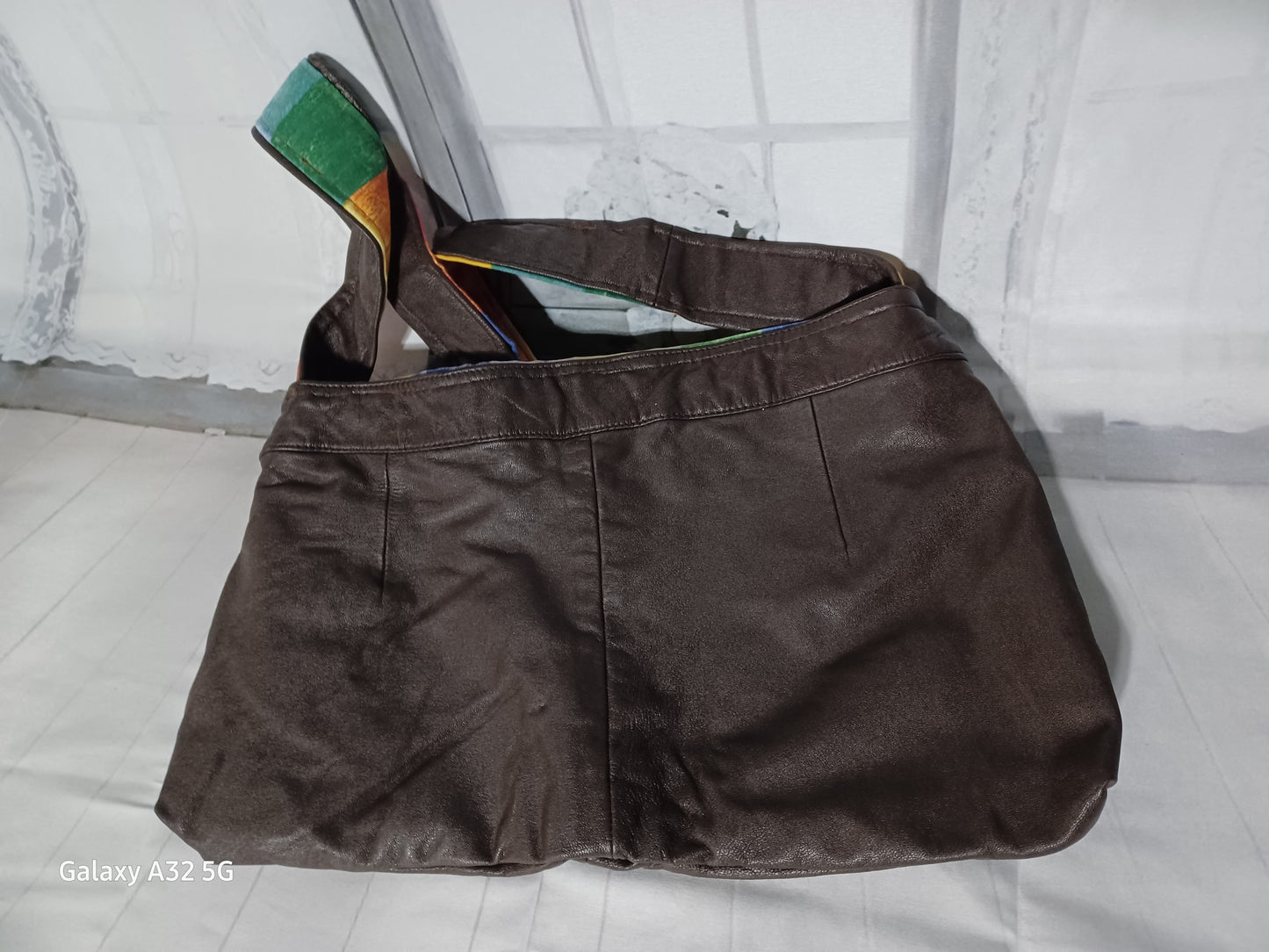 Dark Brown Multi Color Block Bag