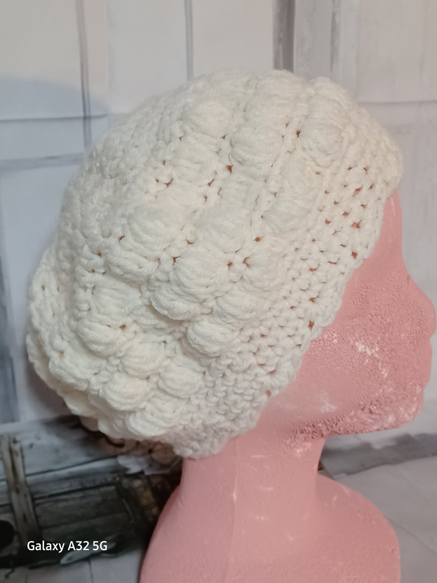 Handcrafted Crochet Winter Hat Cream White