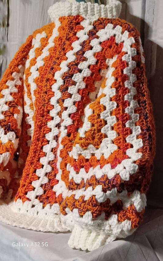 Handcrafted Crochet Granny Pullover/ Cardigan
