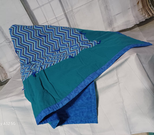 Zig Zag Blues Flannel Quilt