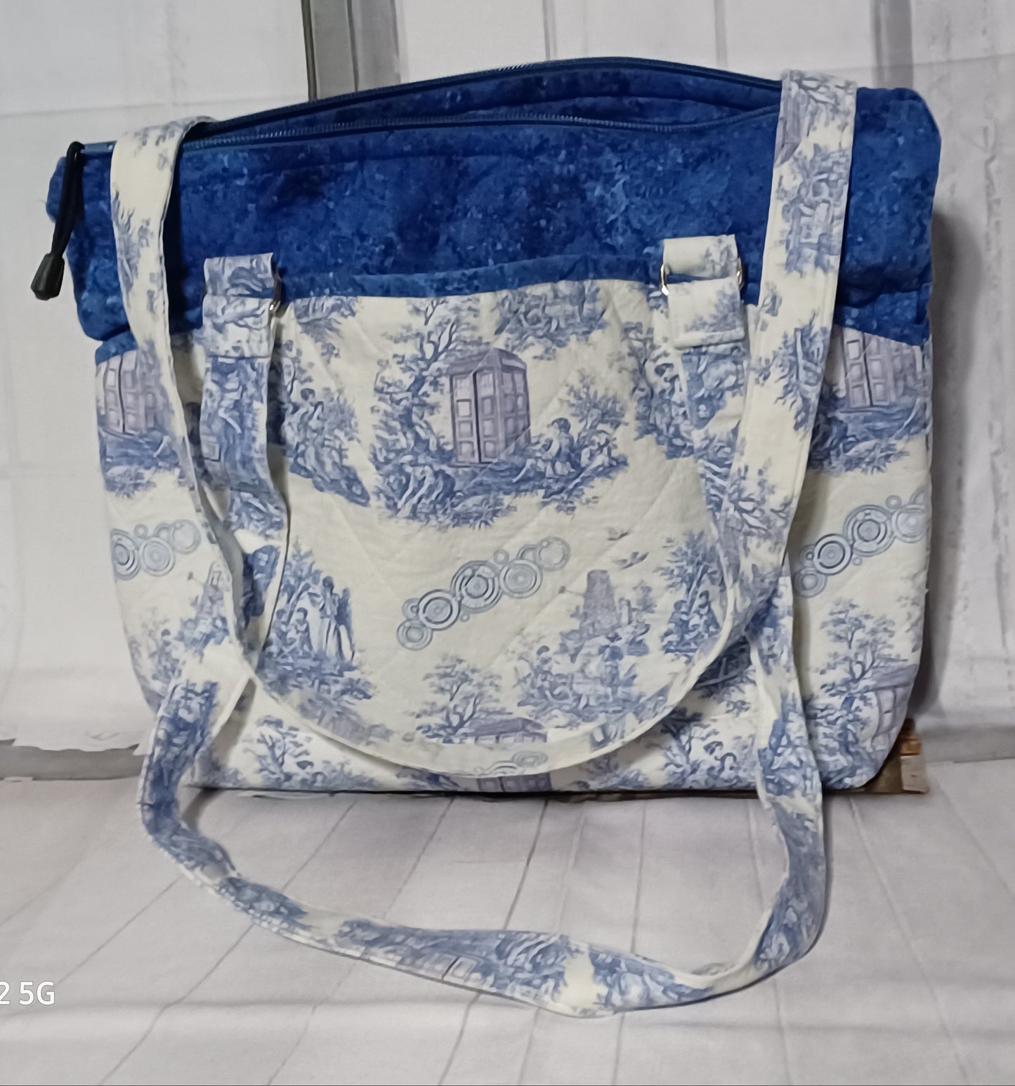 Toile de Jouy Quilted Handmade Bag