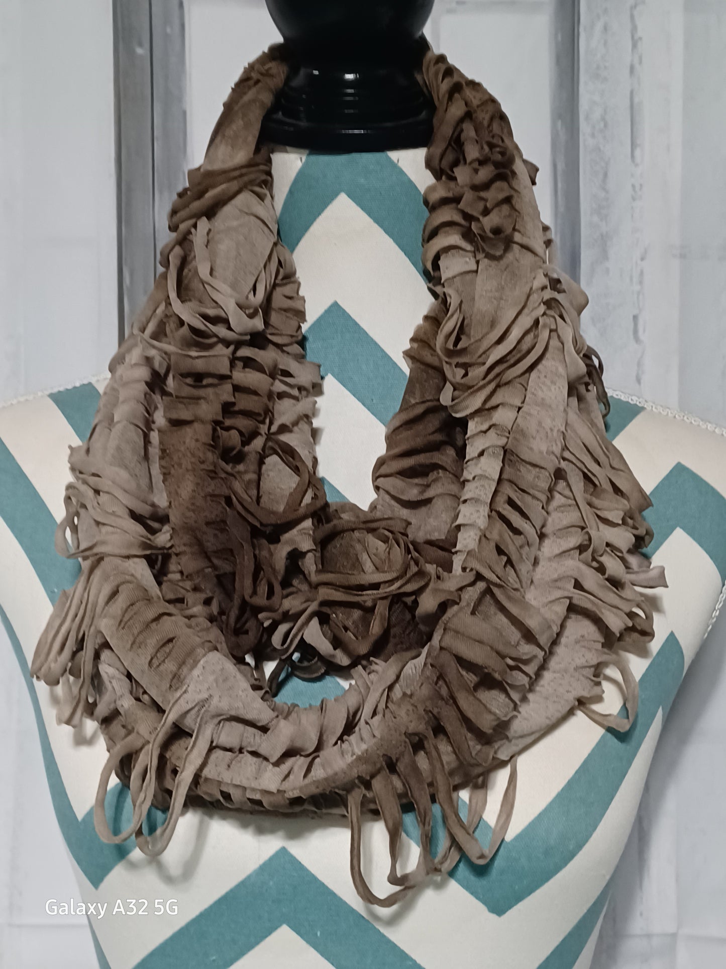 Taupe Boho/Hippie Infinity Scarf