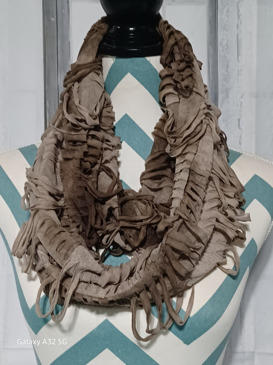 Taupe Boho/Hippie Infinity Scarf