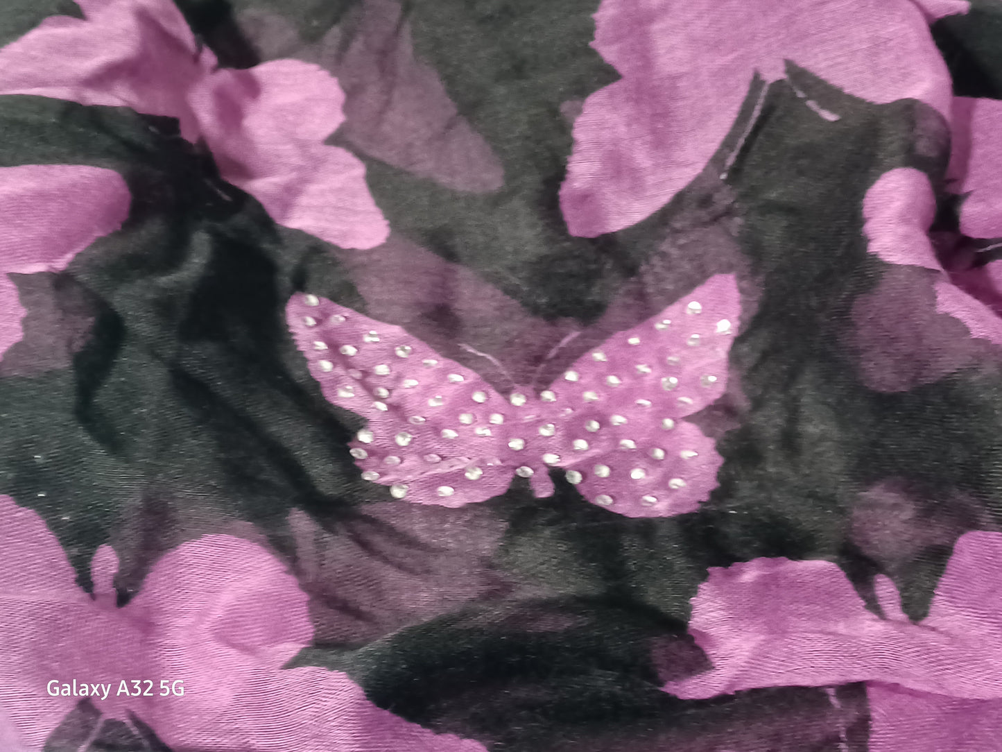Purple & Black Butterfly Theme Infinity Scarf