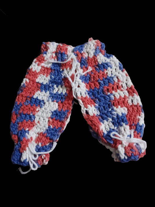 Red , White, Blue "Bloomers" Dishcloths Set Of 2